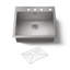 Vault 25" L x 22" W x 9-5/16" Top-Mount/Under-Mount Single-Bowl Kitchen Sink with 4 Faucet Holes-50027395