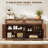 Sideboard Buffet Cabinet With Rattan Doors, Kitchen Storage Cabinet With Drawers And Adjustable Shelves For Dining Living Room, Walnut