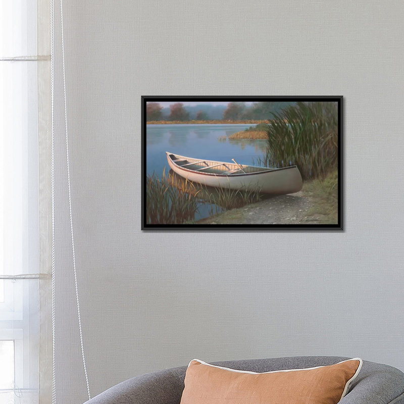 Sur le lac, reproduction de photo sur toile tendue, H 26 po x l 40 po x P 1,5 po, Toile tendue, Pas de tapis