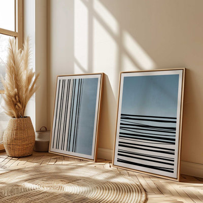 18 "X 12" Twilight Stripes, ensemble de 2 impressions sur toile