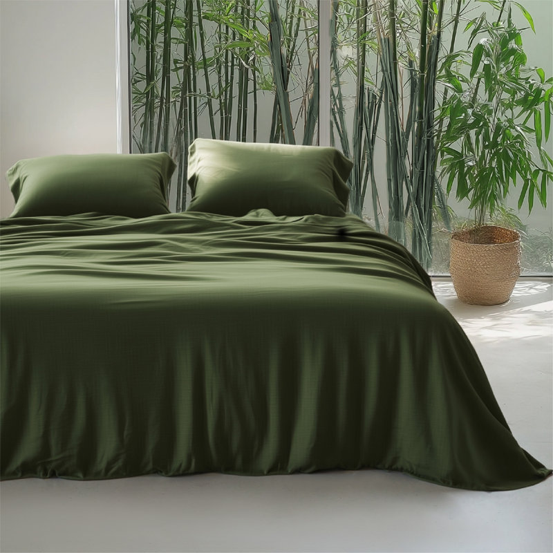 Bedsure Cooling of Rayon Derived from Bamboo, King Duvet Cover + 2 Shams, Dark Grey