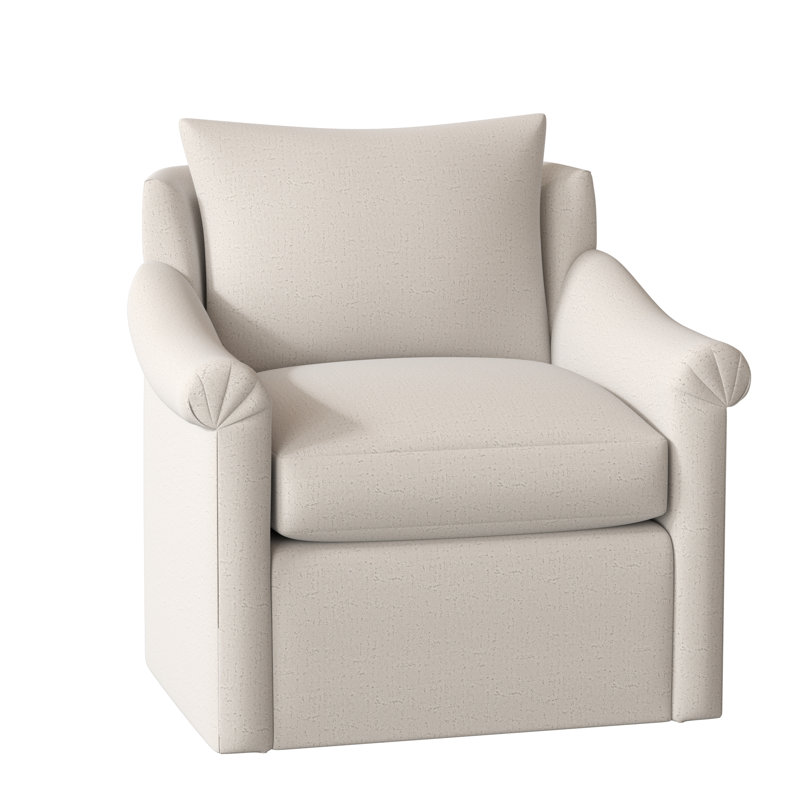Drake Sunbrella® Boucle Swivel Armchair, Venice Ivory