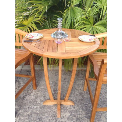 Layne Teak Round Solid Wood Dining Table