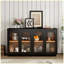 Grande armoire de rangement moderne à 4 portes avec portes en verre Modern-29211834
