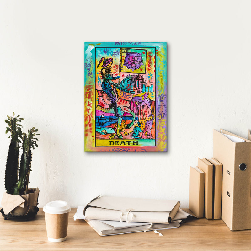 Art mural sur toile Tarot - Mort "par Dean Russo, H 16 po x l 12 po x P 0,75 po