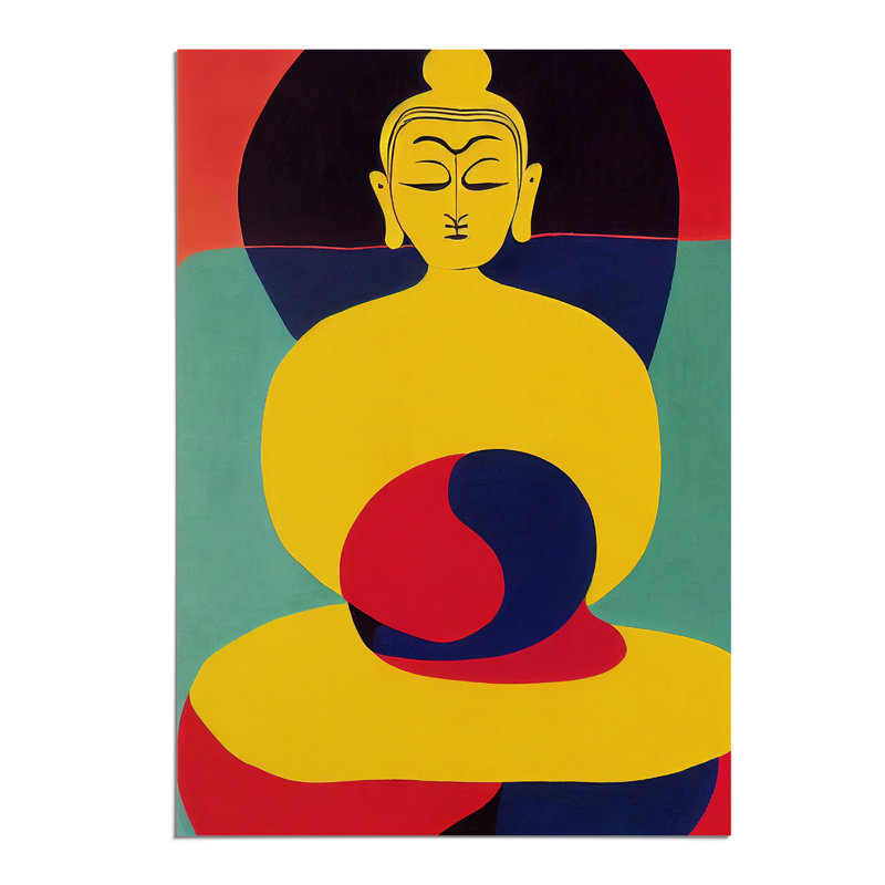 Buddha in Abstract - Wall Art, 42cm H x 29.7cm W, Paper, No Matte