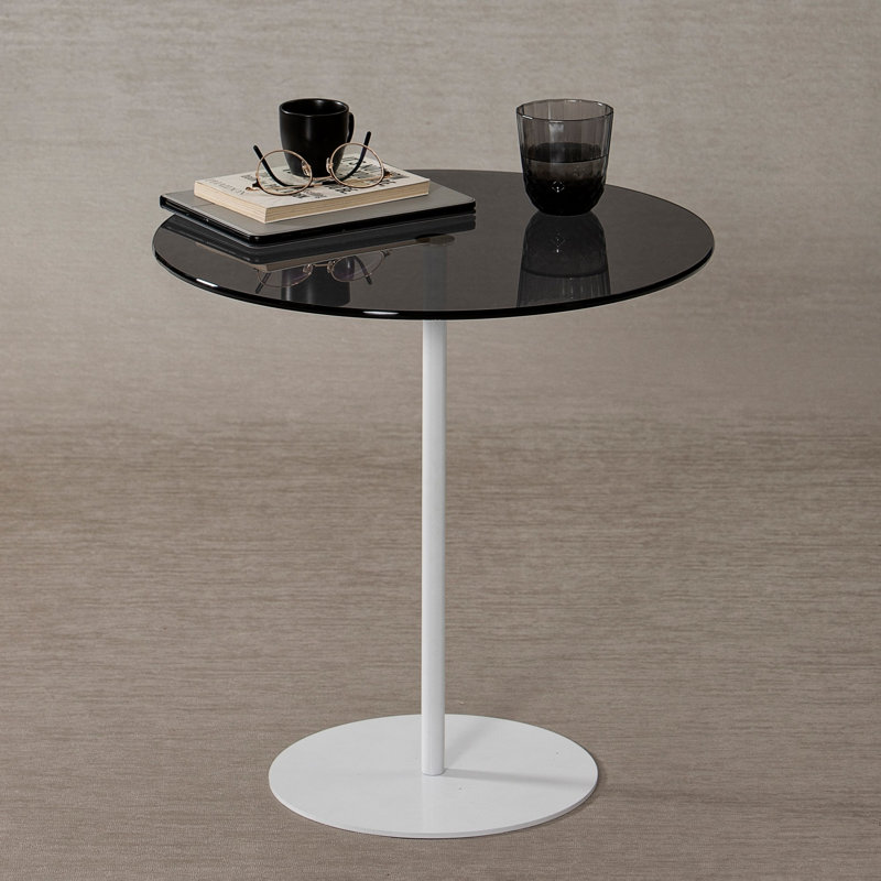 Siyan End Table, White, Dark Grey