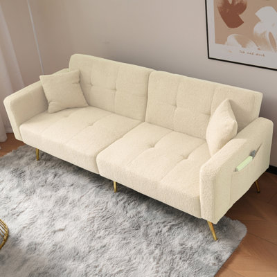 176cm Upholstered Convertible Sofa
