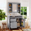 Meuble-lavabo 36 po avec armoire à pharmacie, armoire de rangement moderne avec 2 portes à fermeture douce et 4 tiroirs, meuble-lavabo simple, meuble-lavabo-320241450