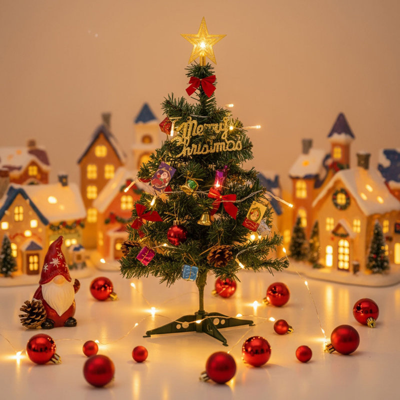 Christmas Tree with String Lights