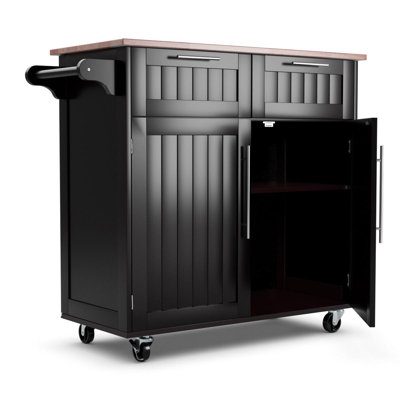 Jguadalupe Solid Wood Top Kitchen Island