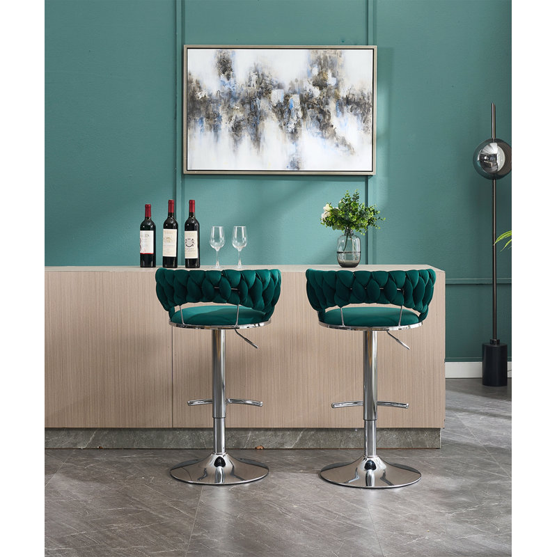 Ensemble de 2 tabourets de bar, Vert