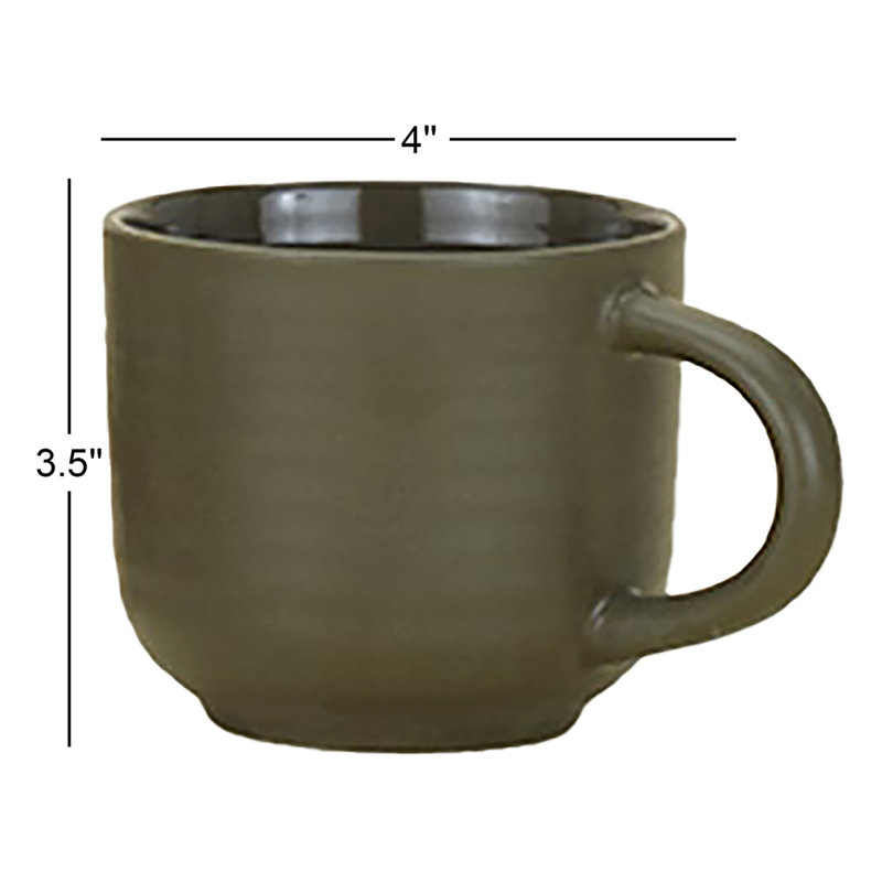 Hirma Stoneware Coffee Mug, Olive