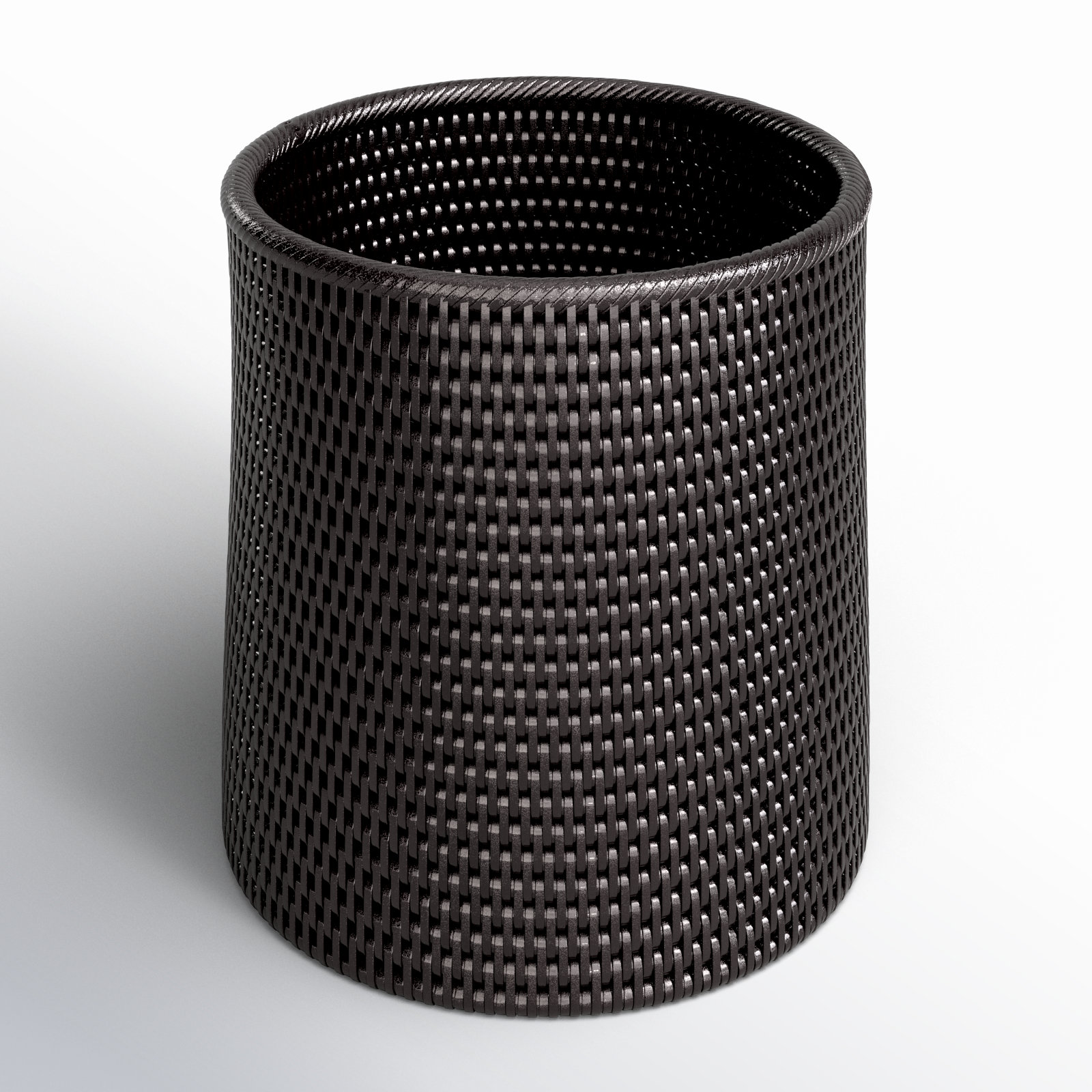 Rael 1.74gal Wicker Waste Basket, Tudor Black