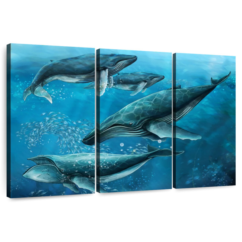Brampt Pod Of Humpback Whales, 20" H x 33" W