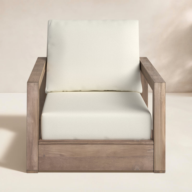 Donnie Acacia Outdoor Lounge Chair, Natural