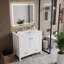 Armoire de salle de bain autoportante verte avec plateau en céramique, organisateur de porte et tiroir de séparation-608046726-641180025
