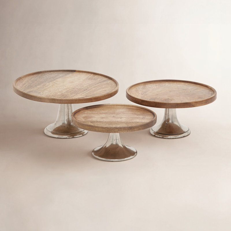 Burrowes 3 Piece Cake Stand Set, Brown