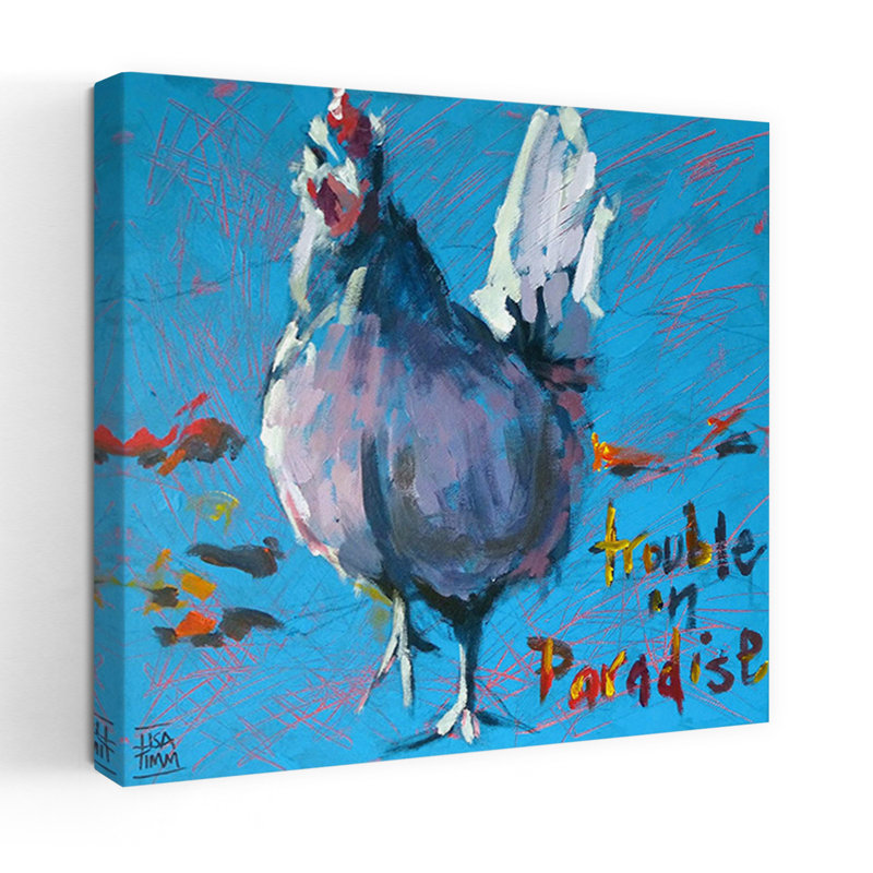 Trouble In Paradise, art animalier contemporain, H 18 po x l 18 po