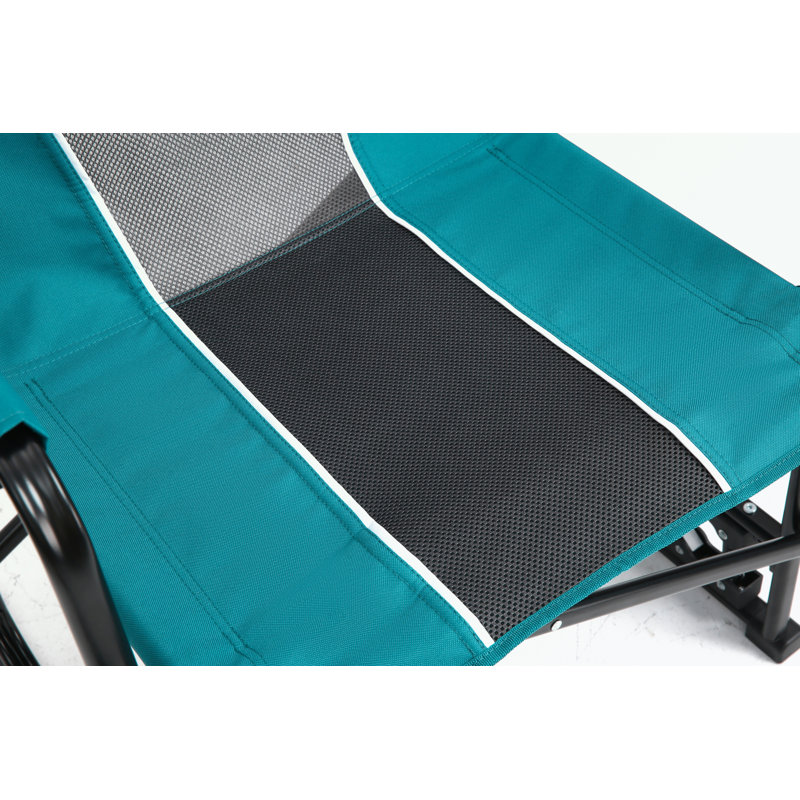 Chaise de jardin pliante avec accoudoirs durables et porte-gobelet, Bleu