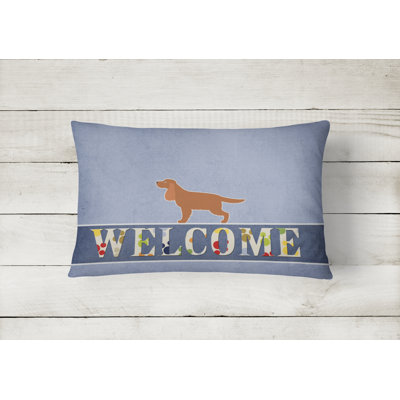  English Cocker Spaniel Welcome Lumbar Pillow