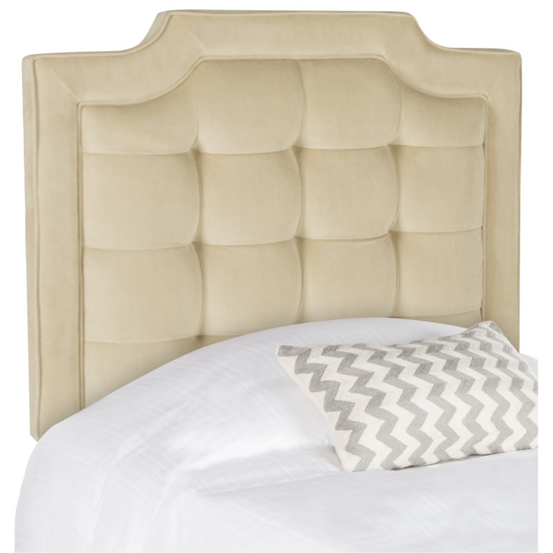 Tête de lit en tissu d'ameublement Findlay, Simple, Polyester sarrasin