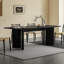 62.99" Black Rectangle Solid Wood Dining Tables-1355422867