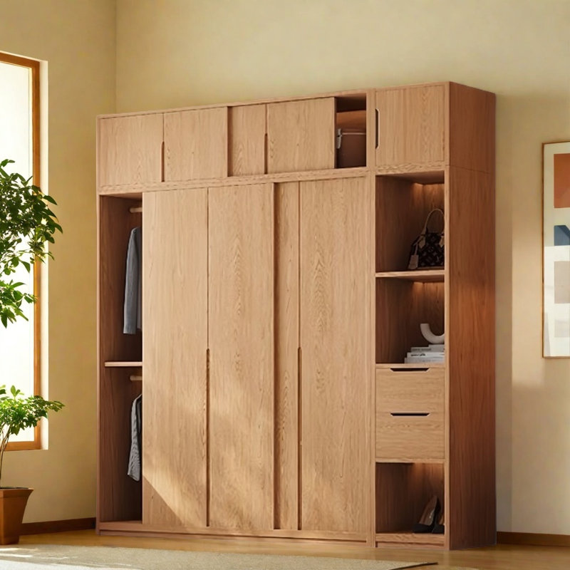 Simple Log Style Wardrobe, 98.43" H x 86.61" W x 23.62" D