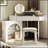 Corner Makeup Vanity Desk With LED Lights, Adjustable Mirror, And Large Storage For Small Spaces