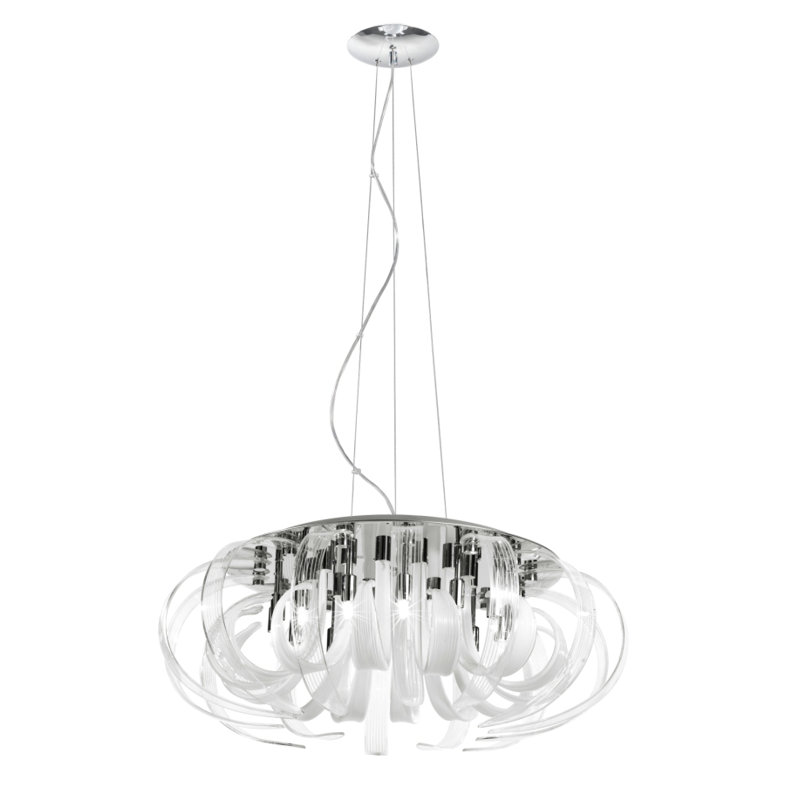 Willett 14 - Light Steel Pendant, White and smoke
