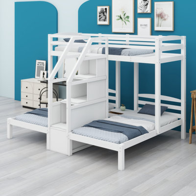 Space-Saving Bunk Bed with Built-in Staircase