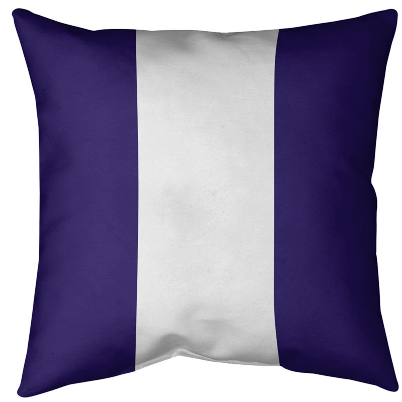 Coussin décoratif intérieur/extérieur en football baltimore retour, Mauve / Blanc, 20 po x 20 po