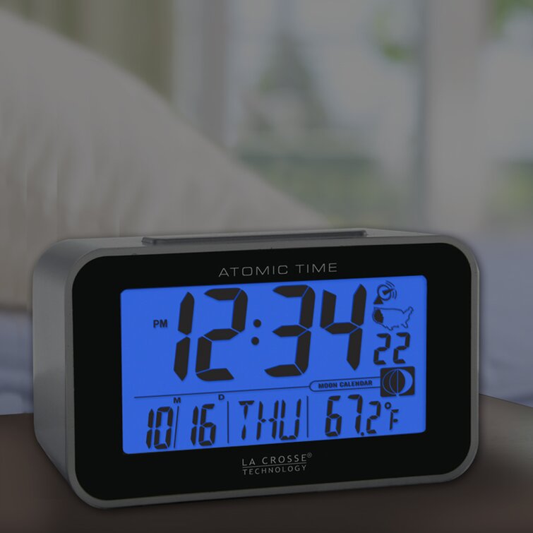 Digital Atomic Tabletop Clock with Alarm in Black
