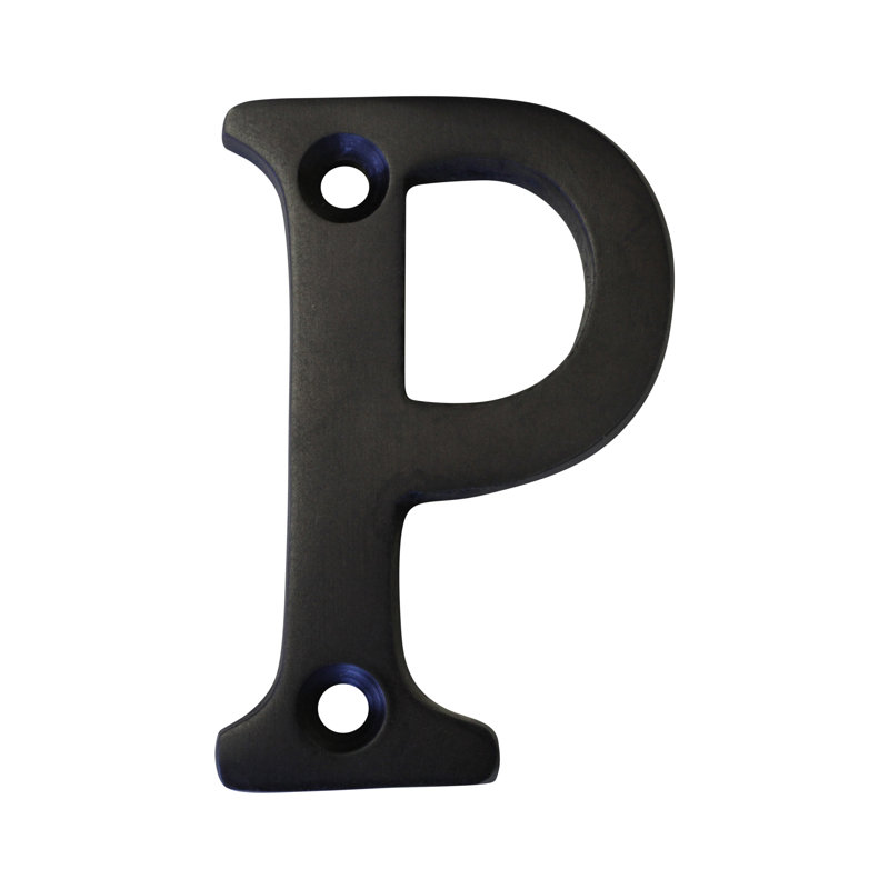 2'' H Brass House Letter, Oil Bronzed Black, P