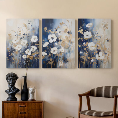 Floral Study  Series  CI  -Premium Gallery Wrapped Canvas Set -Ready to Hang