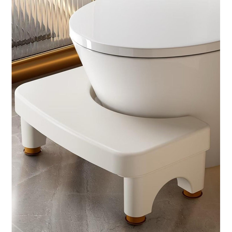Tabouret de toilette réglable pour adulte, blanc