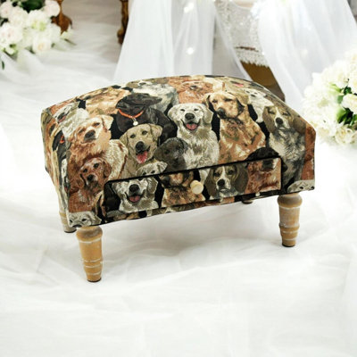Stylish Winbush 40cm Animal Theme Ottoman with Storage, Hand-Finished Rectangle Footrest for Modern Home Décor