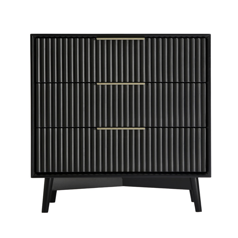 75cm W 3 - Drawer Chest of Drawers, Black