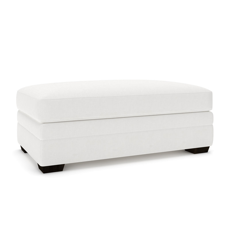 Edan Upholstered Ottoman, Drusky Moonglow Sustain® Basketweave