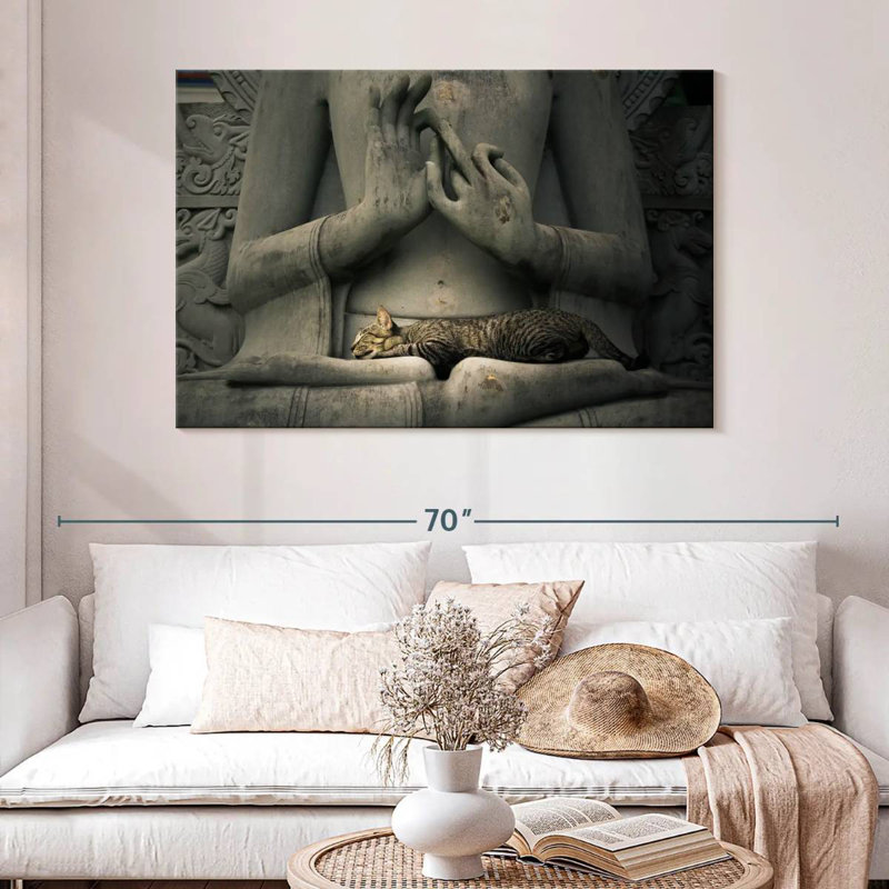 Adella Buddha Cat, 32" H x 48" W