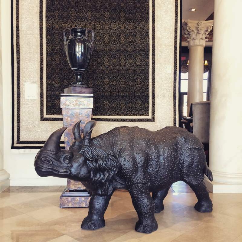 Rhinoceros Bronze Garden Statue