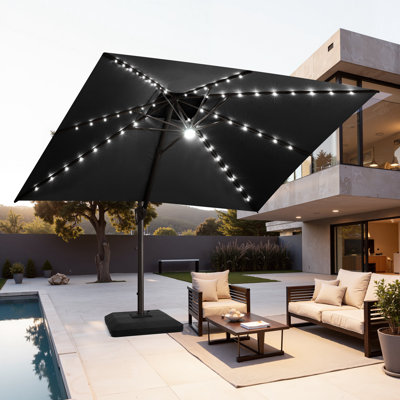 10' X 13' Patio Lighted Cantilever Umbrella, Base Included