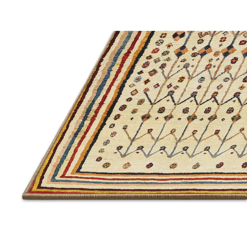 Tapis gris/brun/crème contemporaine, Rectangle 7 pi x 10 pi