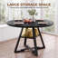 Round Dining Table Farmhouse Kitchen Table,Space Saving Dinner Table For Kitchen & Dining Room-1740804648-1740804649
