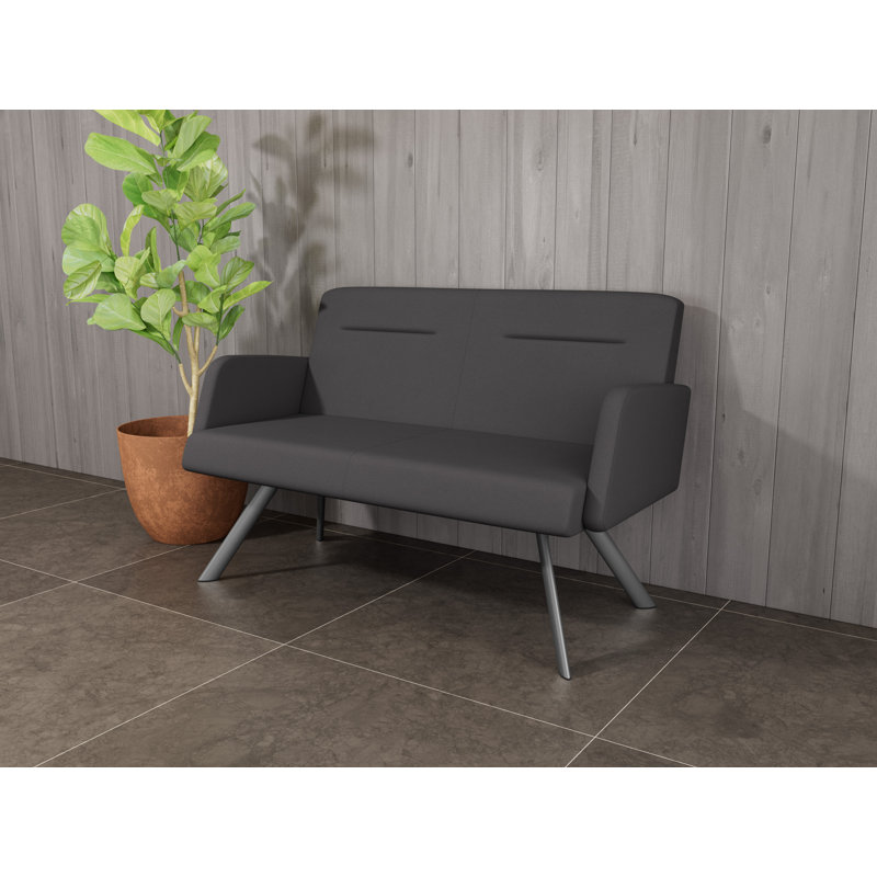 Causeuse Willow, Gris anthracite, Noir Visite Libre - tissu uni