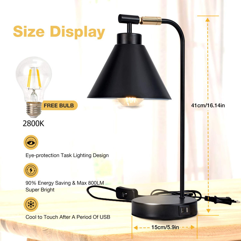 Gabouray Metal USB Desk Lamp