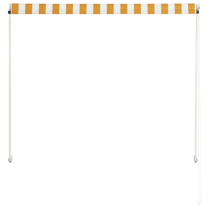 Retractable Awning with Bradde Chain Sunshade Shelter for Patio Outdoor, Striped Yellow, 78.7' x 59.1"