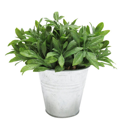 8'' Faux Herbs Plant in Metal Pot
