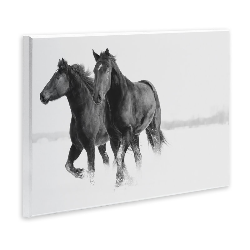 Galloping Winter Horses Wall Plaque, design by Amy Carroll, 10" H x 15" W