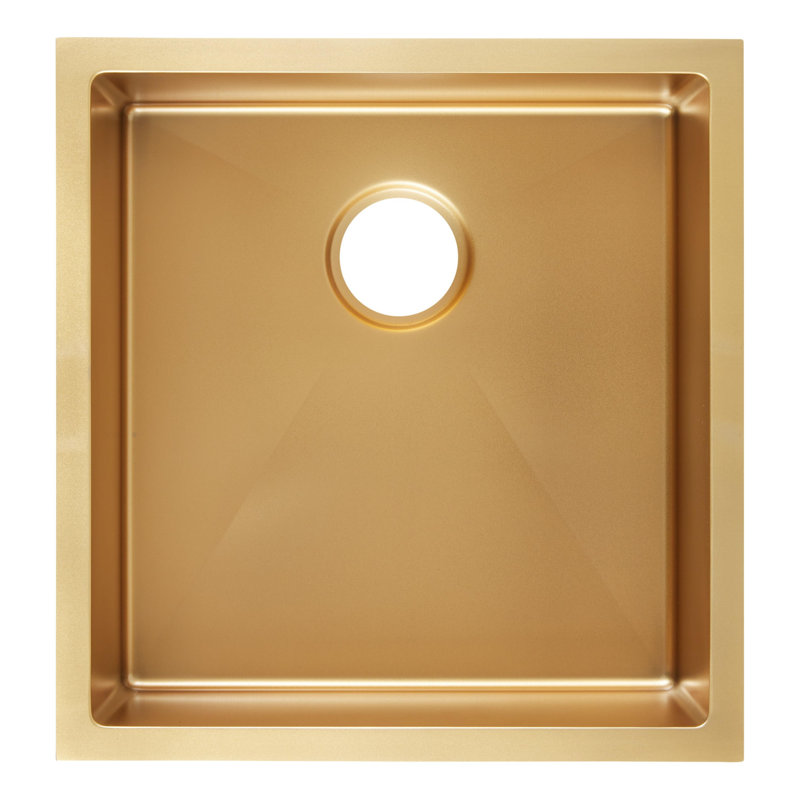 Atlas 19" L Undermount Kitchen Sink, Matte Gold